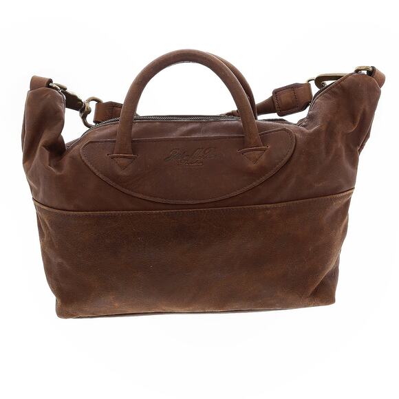 JAS MB London Medium Wings Traveler Bag leather shoulder brown satchel purse - Picture 2 of 11